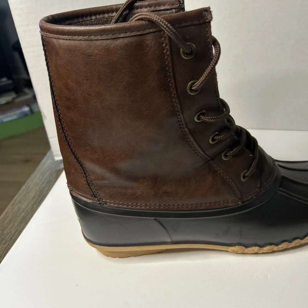 Weatherproof Vintage Men's Adam Duck Boots Chocolate/Brown Leather, Size14  M
